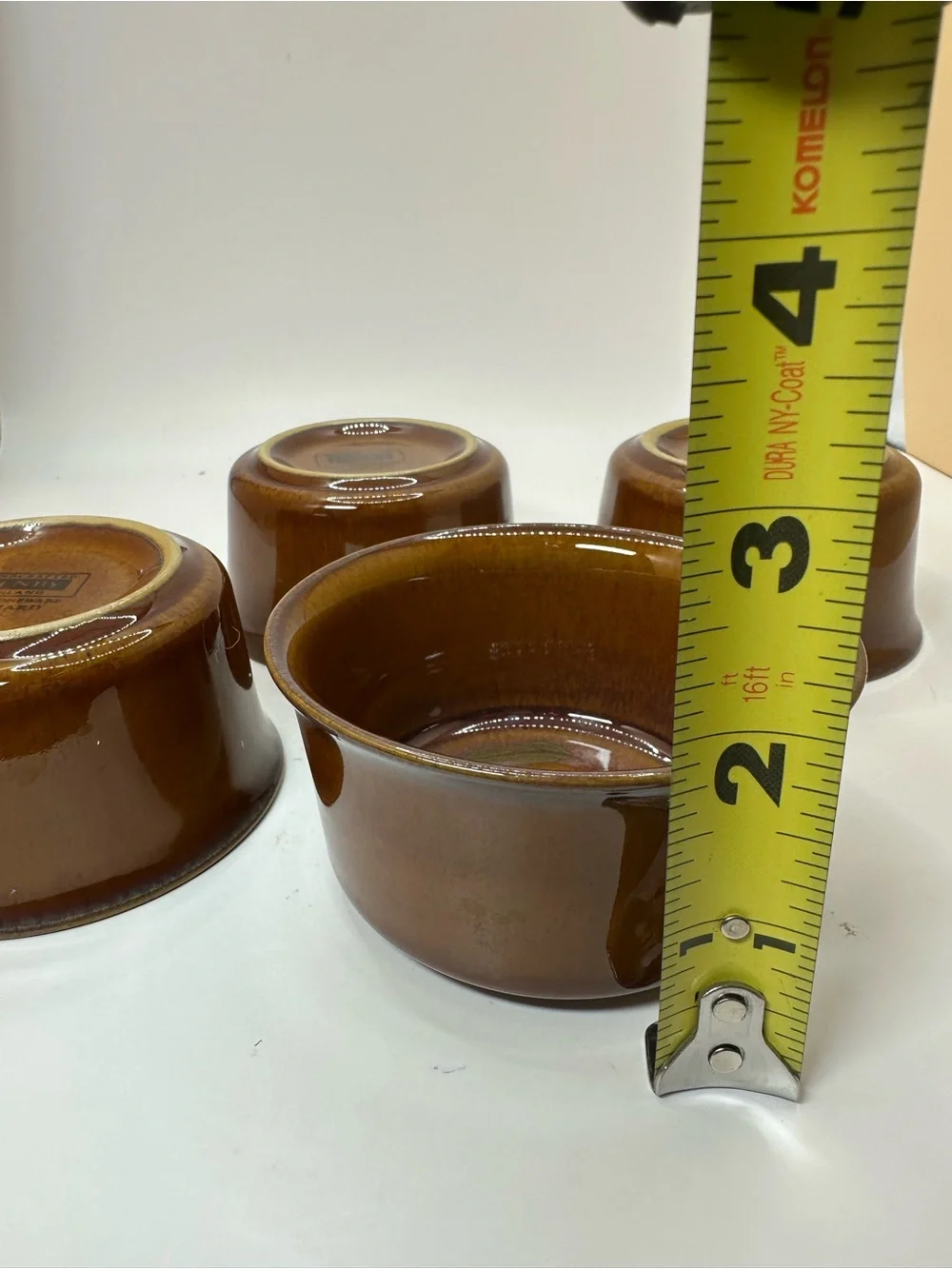 Set of 4 Denby Orchard Stoneware Ramekins feature a glossy brown Glaze.